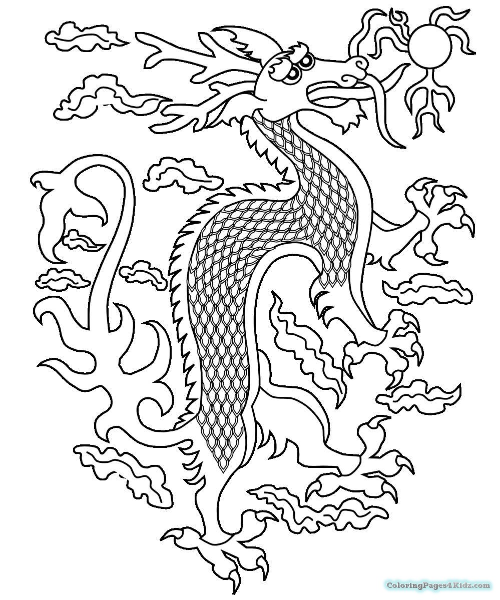 999x1199 Chinese Dragon Coloring Pages Minecraft Bike For Kids Inside