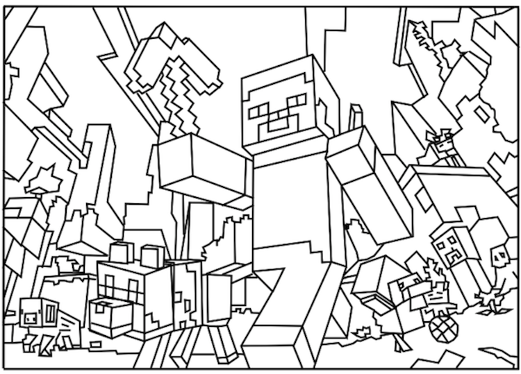 750x539 Minecraft Coloring Pages Colorear, Dibujos Para Pintar Y Minecraft
