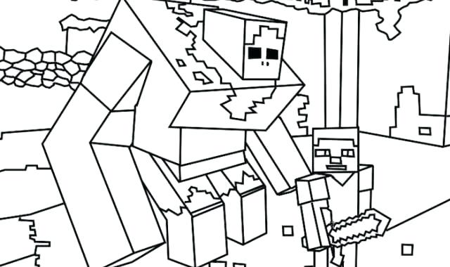 640x380 Minecraft Coloring Pages