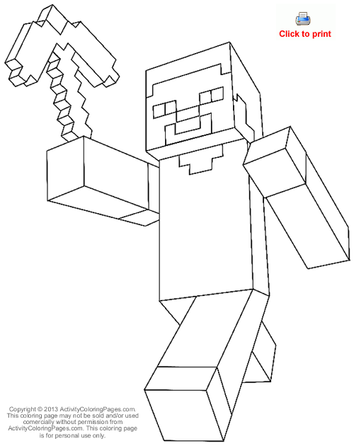 500x630 Steve From Minecraft Coloring Pages