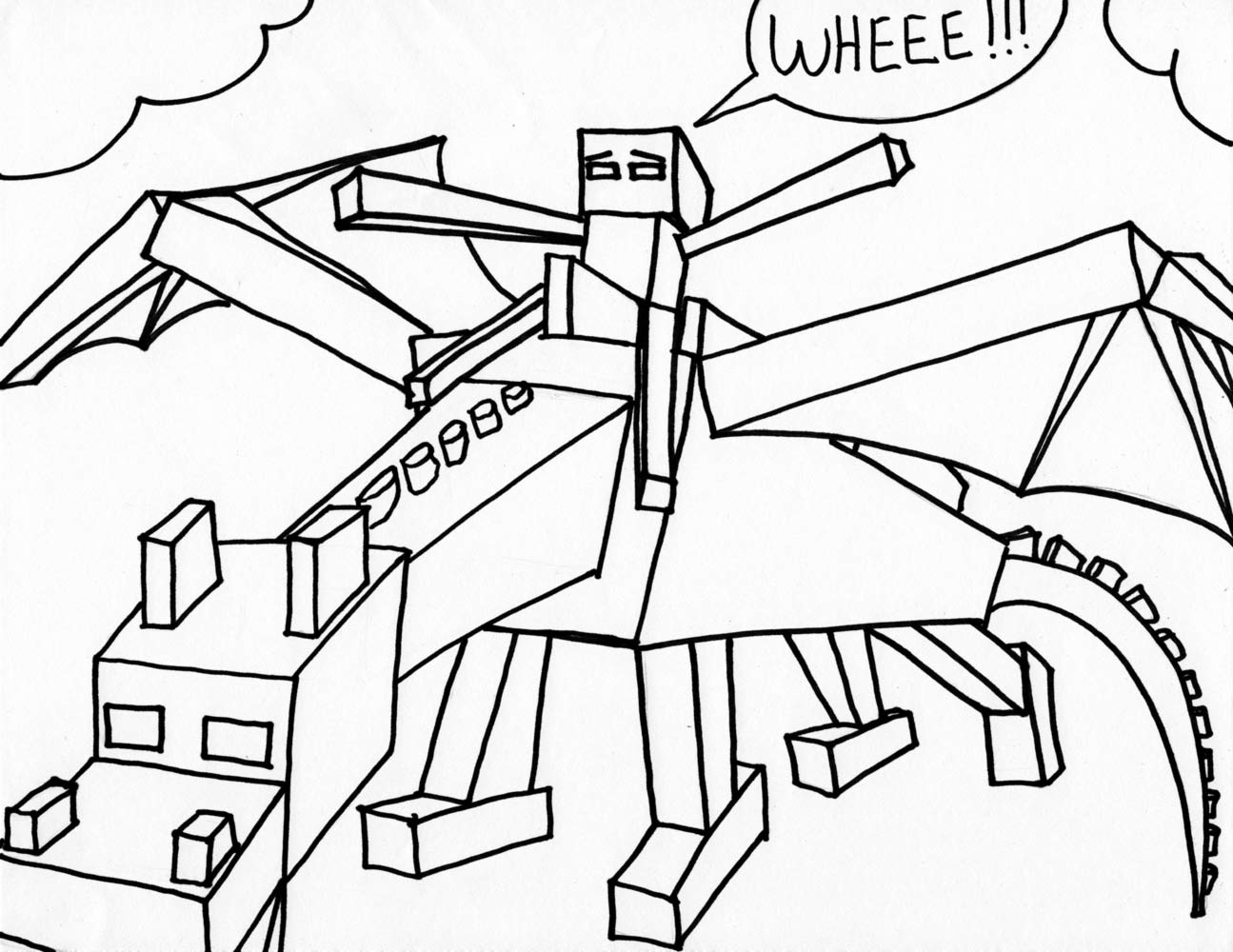 1295x1000 Minecraft Mutant Zombie Coloring Pages