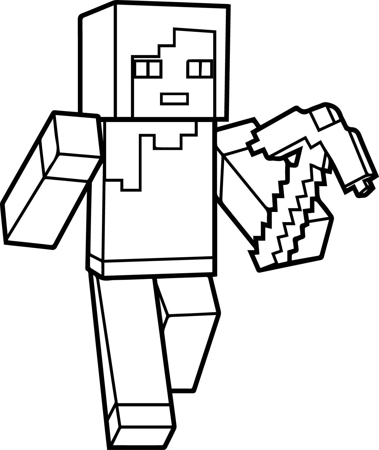 Minecraft Steve Coloring Pages Printable at GetDrawings | Free download