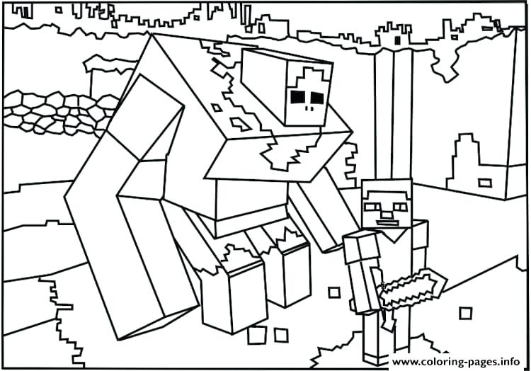 750x524 Coloring Pages Minecraft