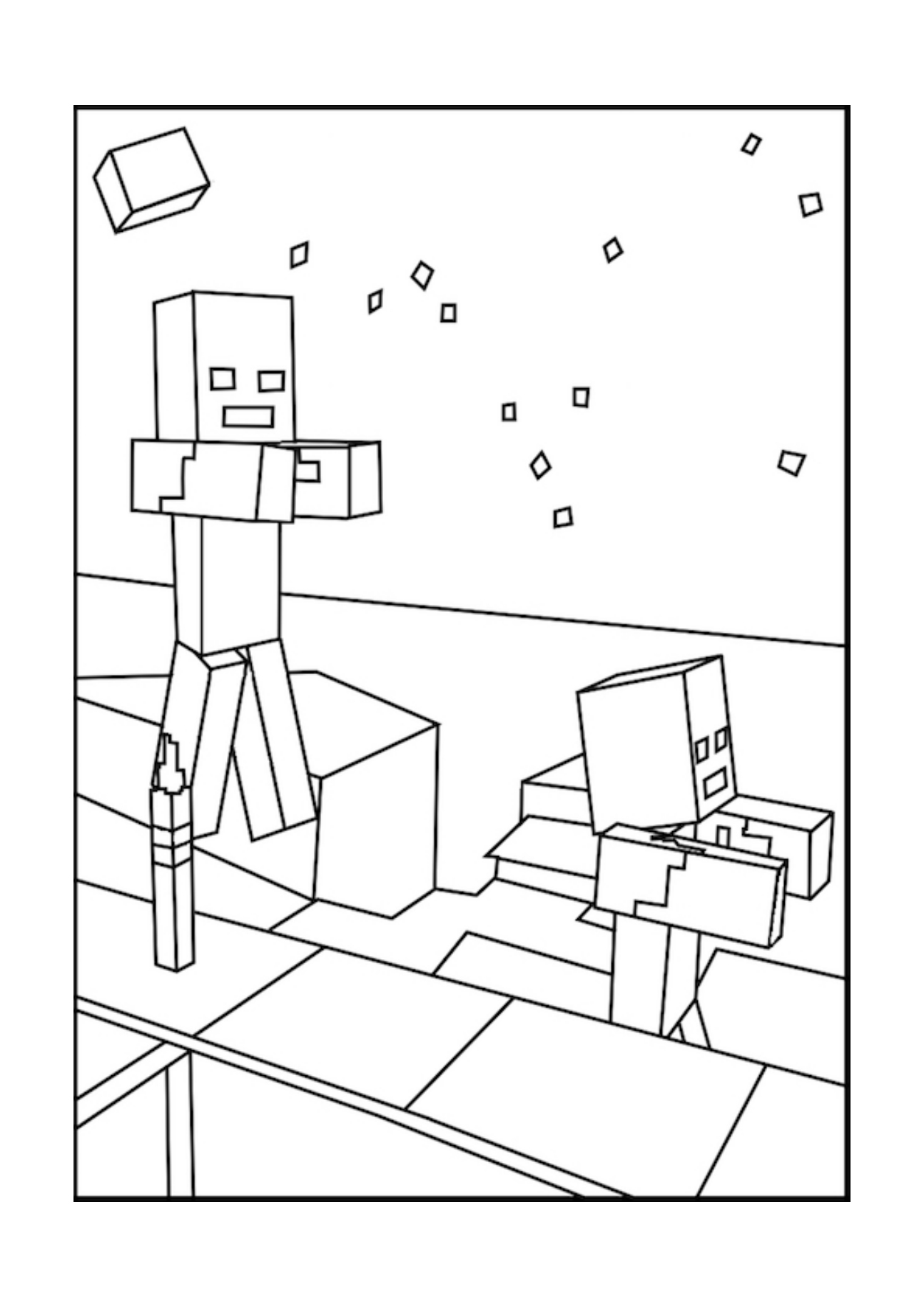 1295x1832 Zombie Minecraft Coloring Pages Free Printable Minecraft
