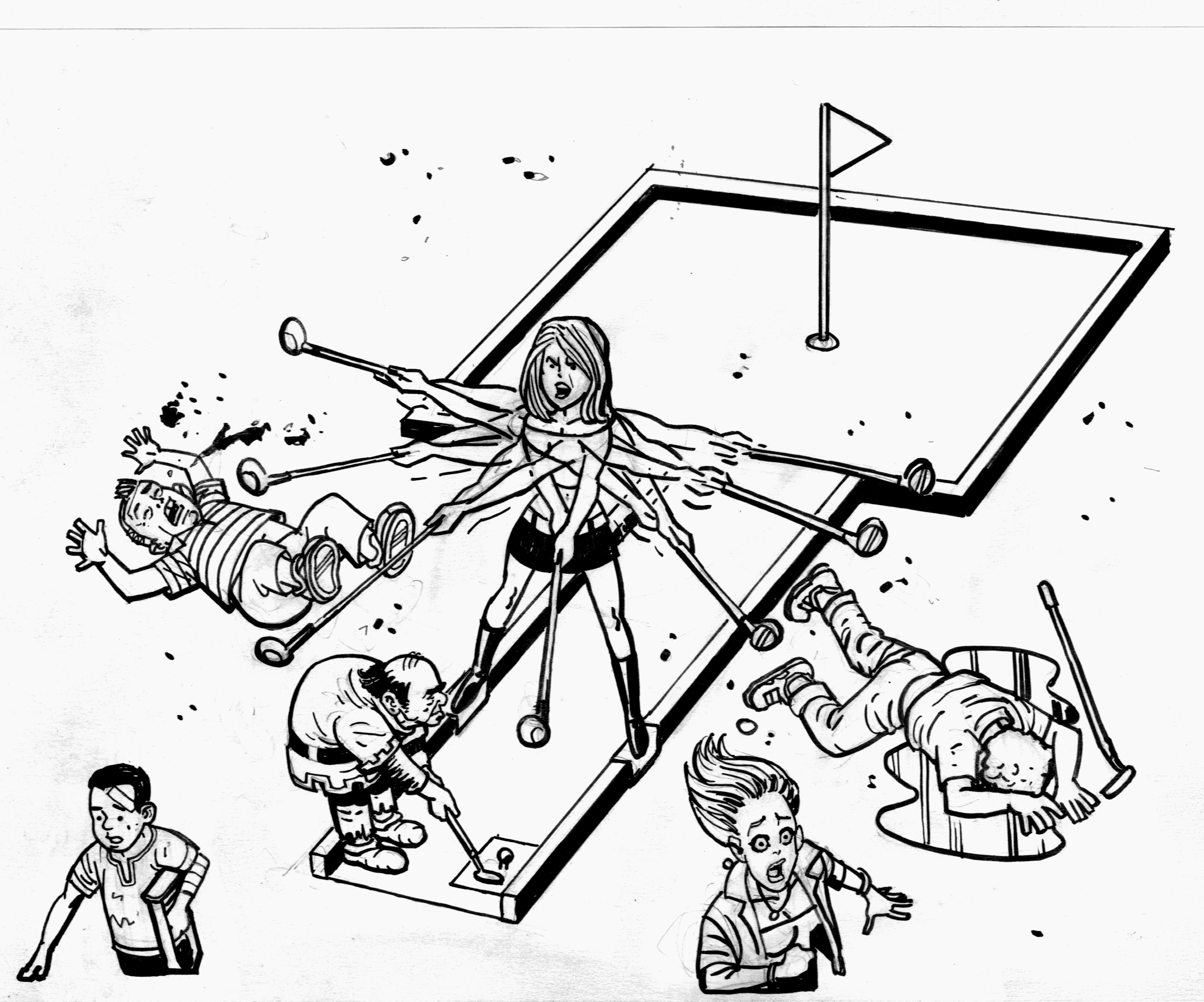 4211x3504 Mini Golf Coloring Pages