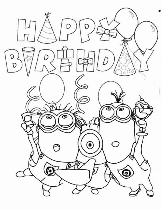 564x730 Happy Birthday From Minions Coloring Page Fun Coloring Pages
