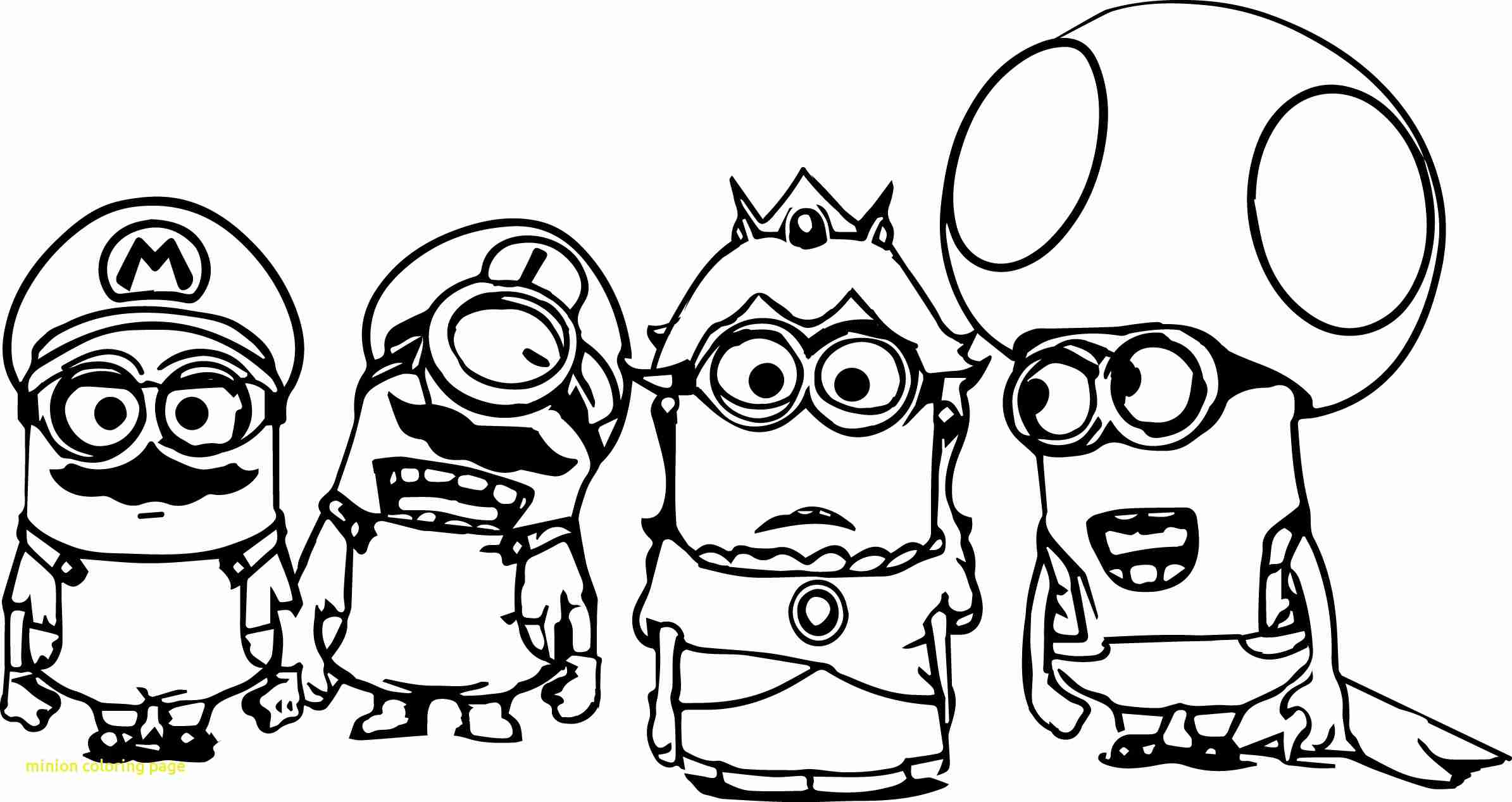 2389x1267 Minion Coloring Page With Free Printable Pages Prepossessing