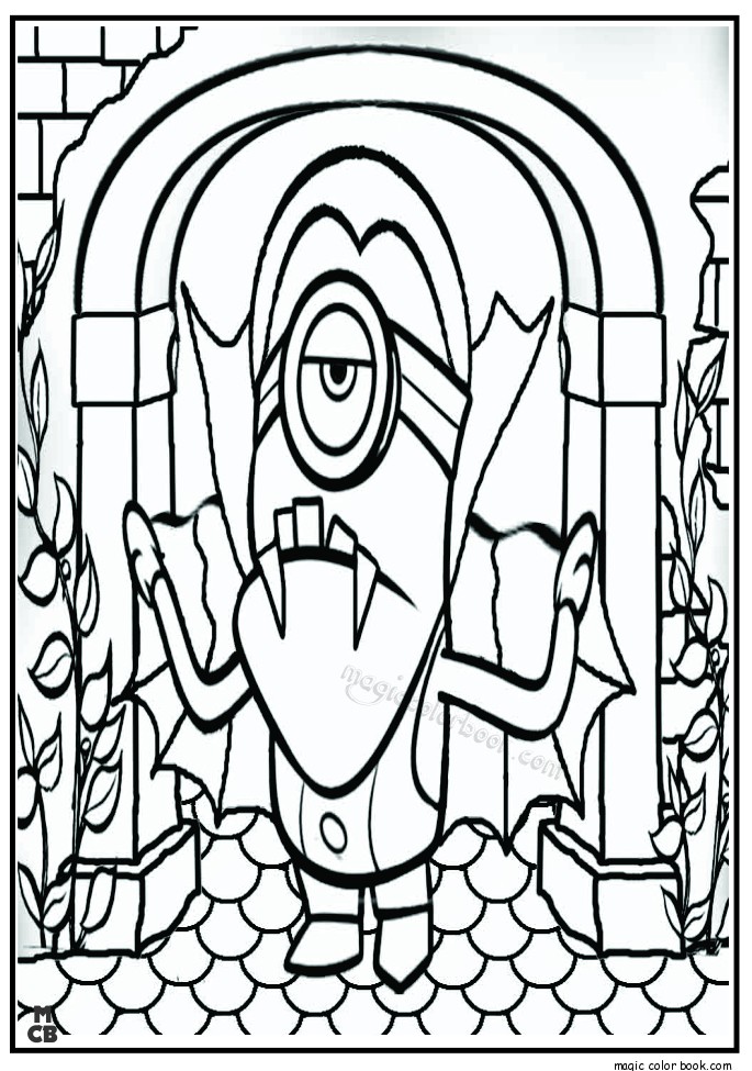 685x975 Minions Halloween Coloring Pages Free