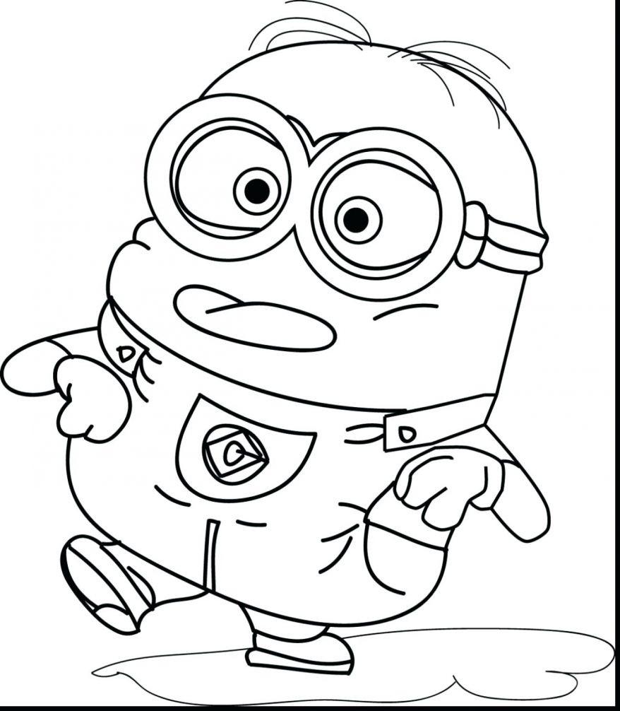 878x1006 Minion Kevin Coloring Page Free Printable Pages Bright Minions