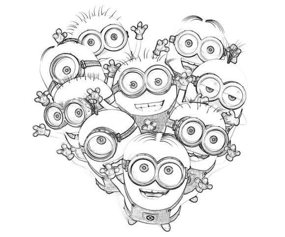 580x483 Kids Minions Despicable Me Coloring Pages Holiday Valentine
