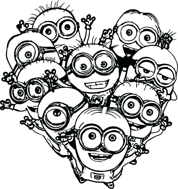 618x655 Despicable Me Minions Coloring Pages To Print Minion Bob Minion