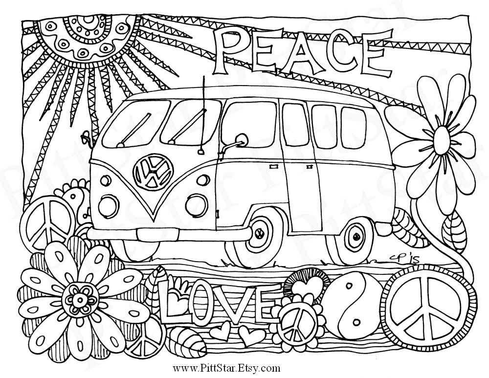 1000x773 Hippie Van Para Colorear Componente