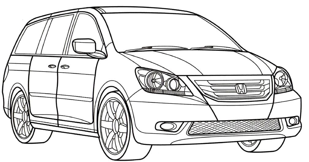 1008x530 Honda Odyssey Coloring Page