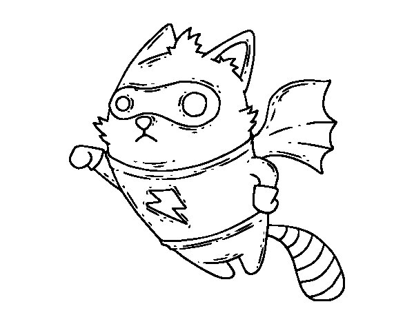 600x470 Super Raccoon Coloring Page