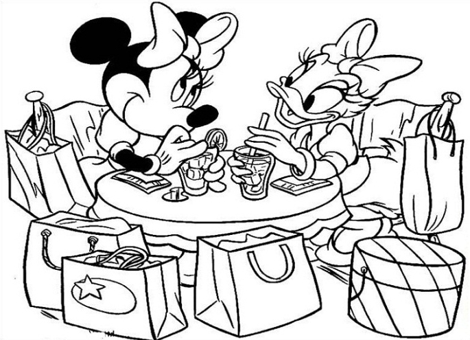 685x495 Daisy Duck With Minnie Mouse Coloring Pages