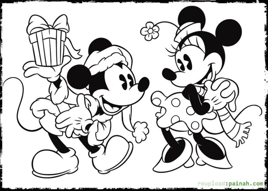 900x640 Disney Christmas Coloring Pages Mickey Minnie Mouse