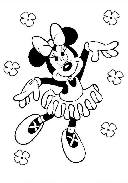 487x698 Minnie Doing Ballet Coloring Page Disney Pages