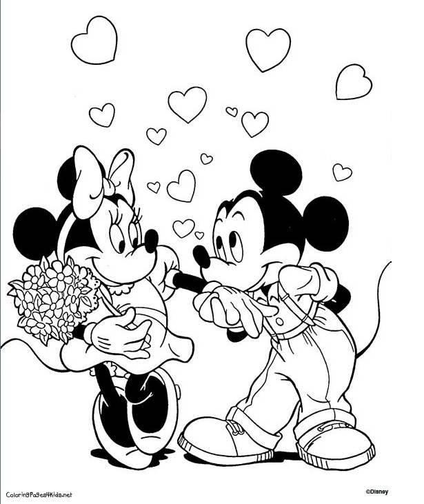 615x731 Mickey And Minnie Mouse Coloring Pages