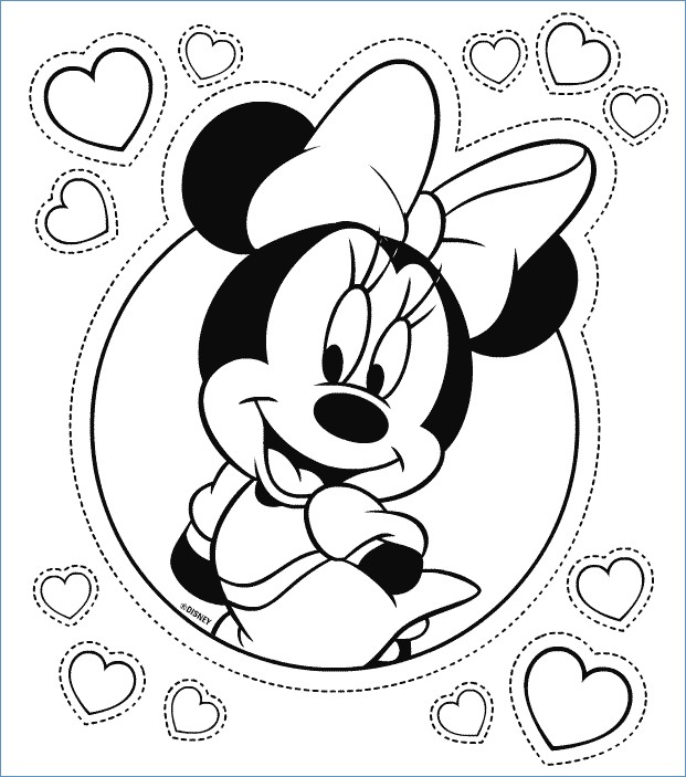 621x703 Minnie Mickey Disney Valentines Coloring Pages