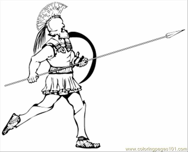 650x524 Greek Hoplite Coloring Page