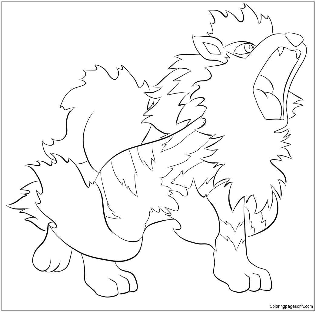 1043x1031 Pokemon Arcanin Coloring Page