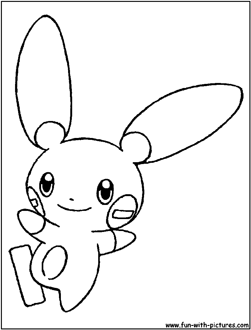 800x1050 Minun Coloring Page
