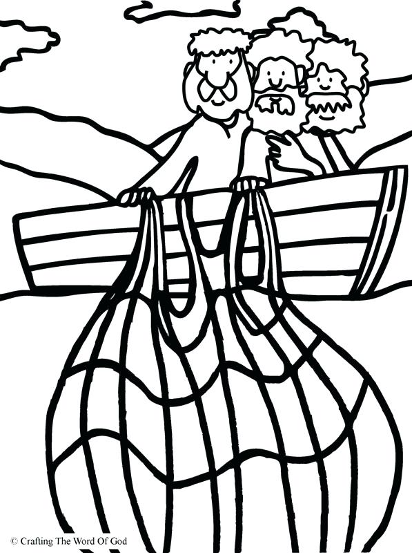 597x800 Miraculous Catch Of Fish Coloring Page A Crafting The Word Of God
