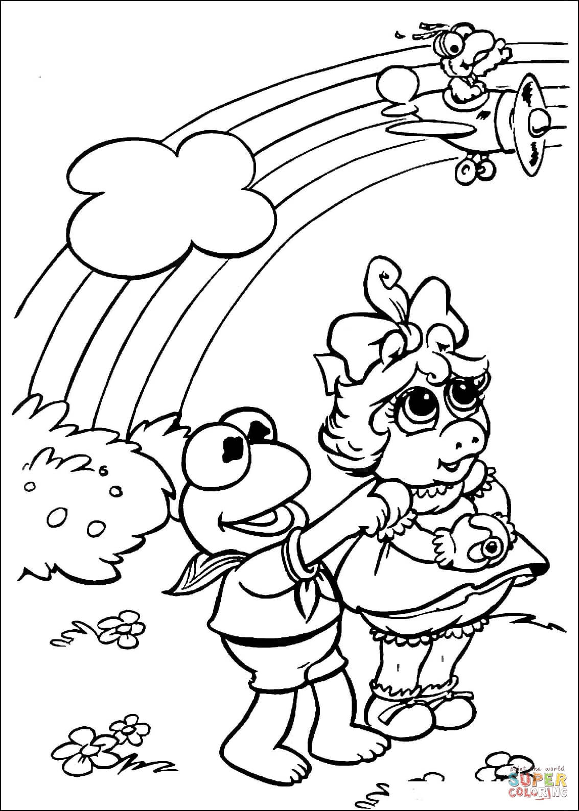 1133x1588 Miss Piggy Coloring Pages Kermit And Gonzo Page Free Printable