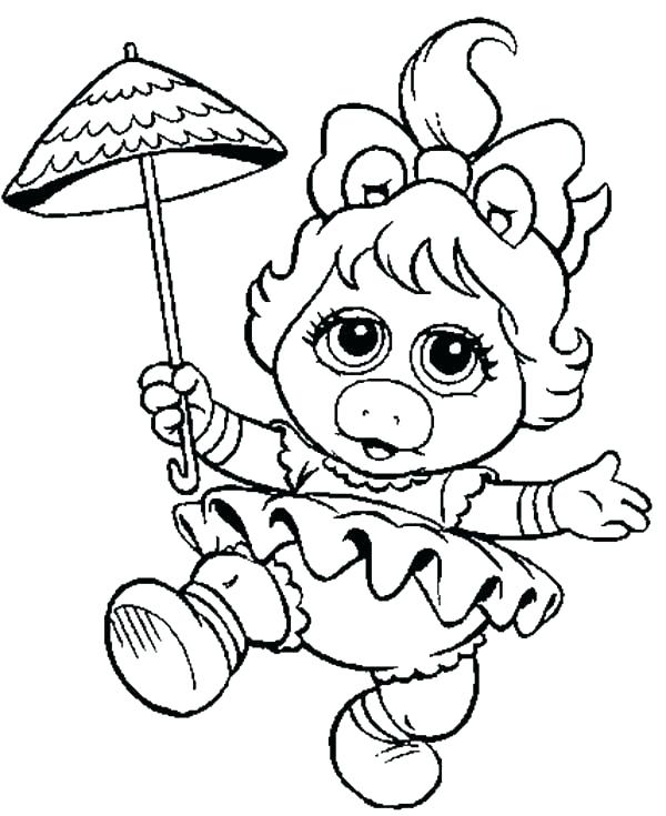 600x735 Baby Miss Piggy Coloring Pages Cute Ba Coloring Pages