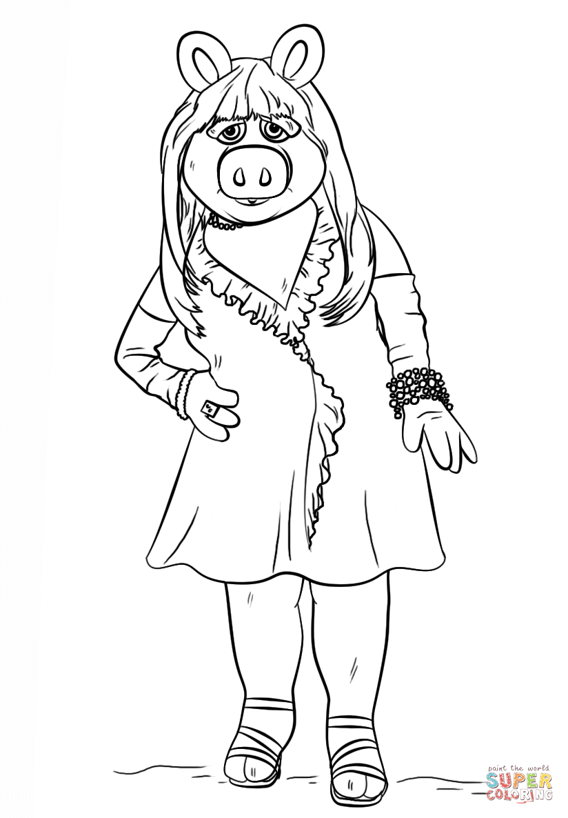 824x1186 Miss Piggy From The Muppets Coloring Page Free Printable Coloring