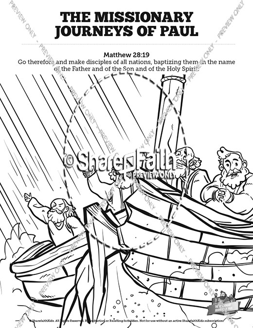 520x673 Paul's Missionary Journeys Sunday School Coloring Pages Sunday