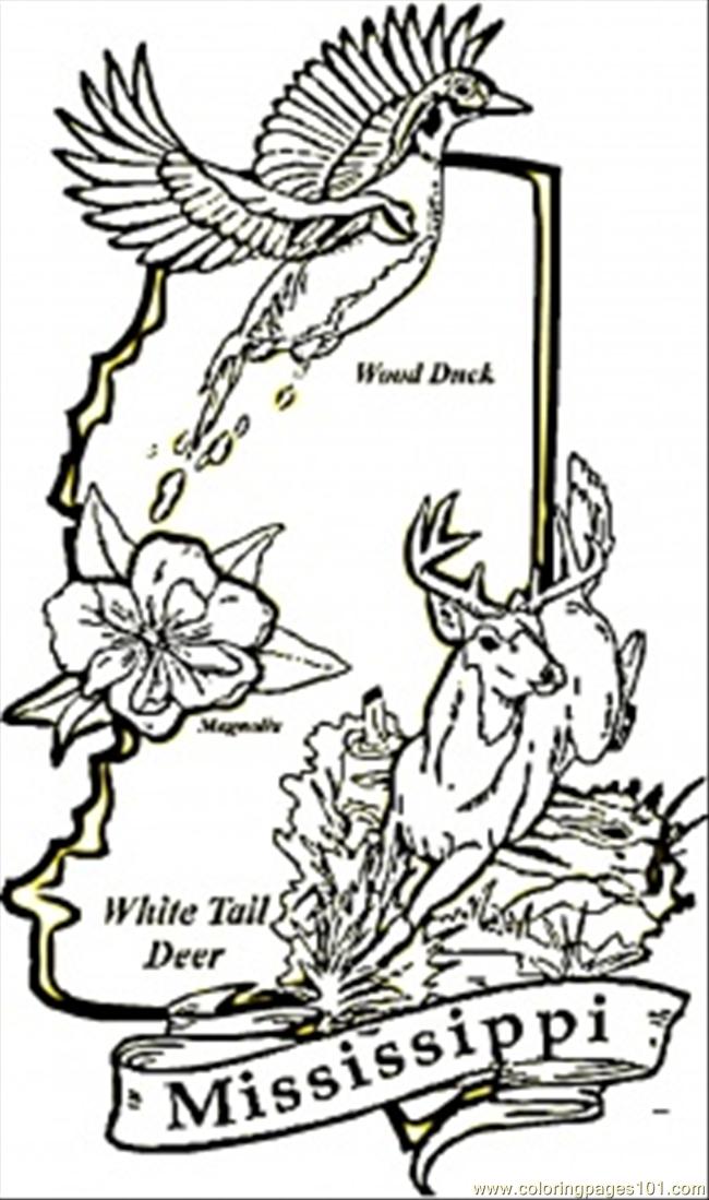 650x1099 Mississippi State Coloring Page