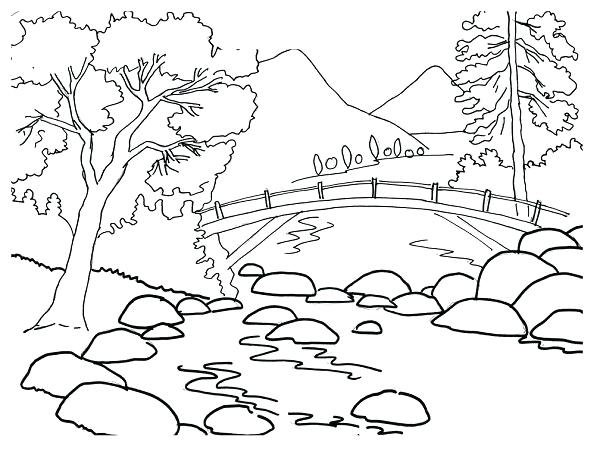 600x452 Coloring Page Of Mississippi River Nature Printable Pages Drawing
