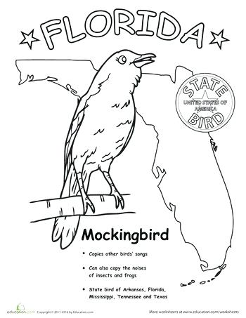 350x453 Mockingbird Coloring Page State Coloring Pages Me Mockingbird