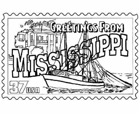 474x387 Mississippi State Stamp Coloring Page Color Sheeys
