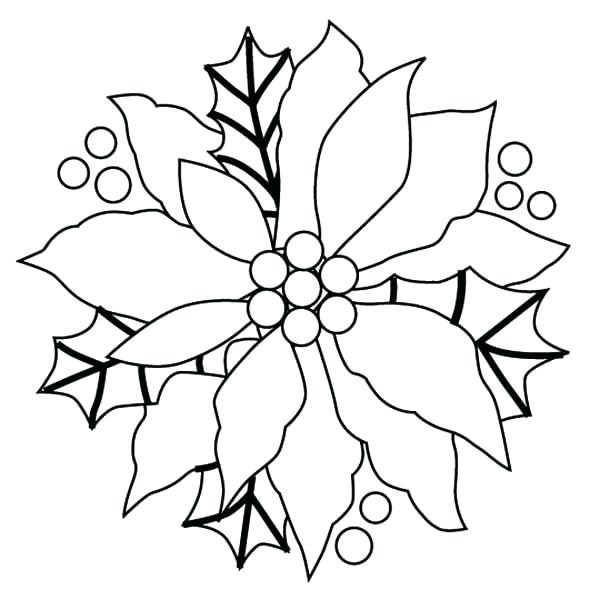 600x600 Free Printable Mistletoe Coloring Pages Poinsettia Flower Wreaths