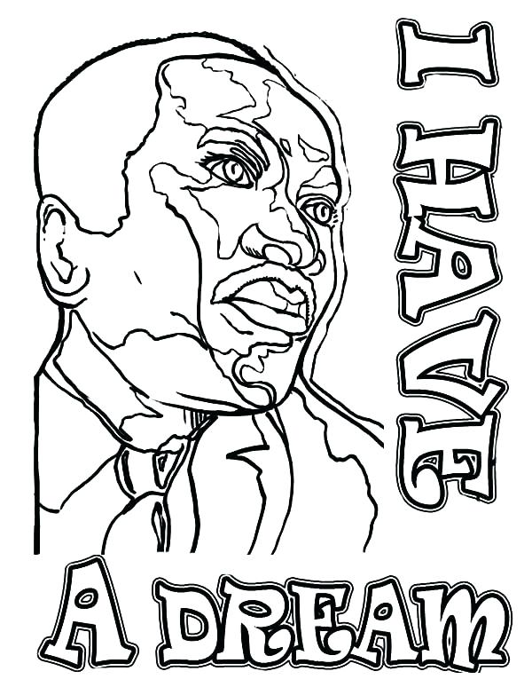 600x783 Mlk Coloring Page Martin King Jr Pages Free For Kids Pertaining