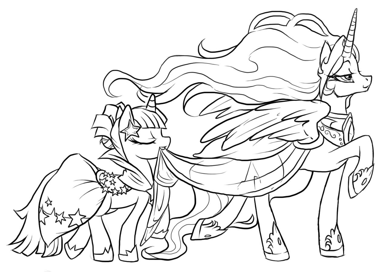 1280x896 My Little Pony Coloring Pages Princess Celestia And Luna Printable