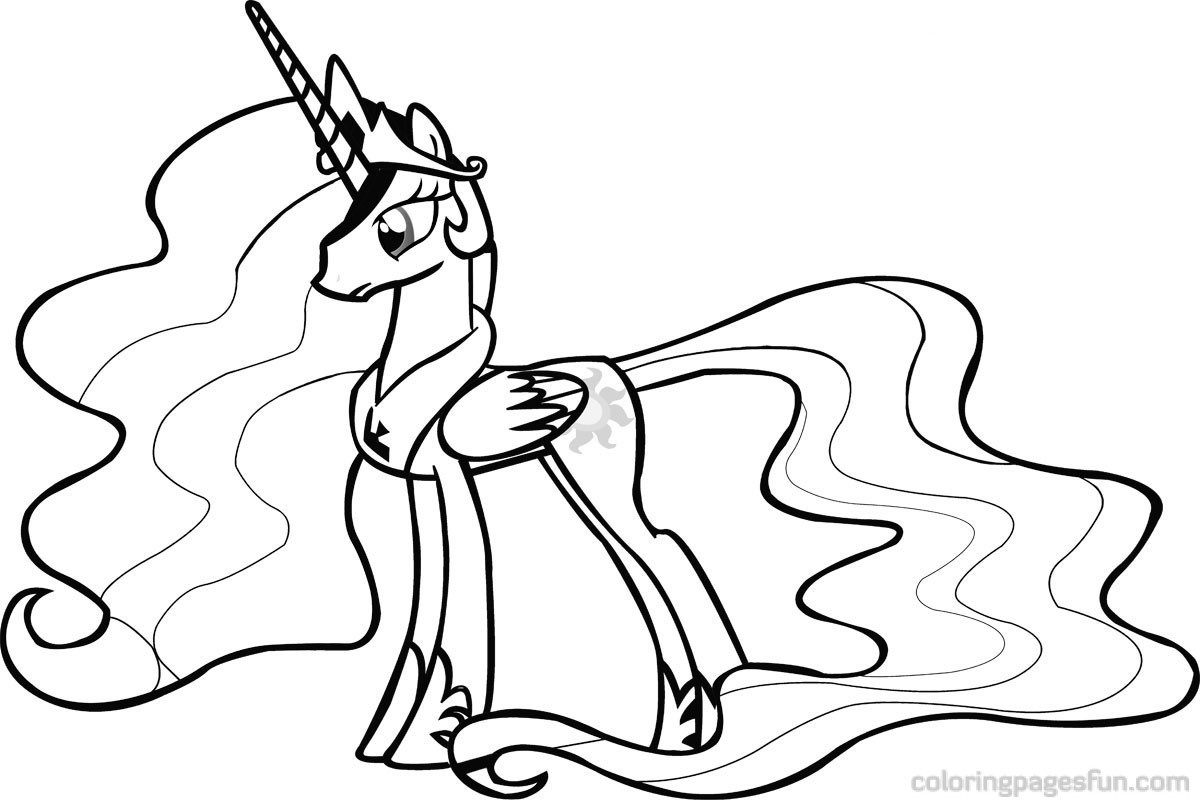 1200x800 My Little Pony Coloring Pages Princess Celestia Baby Printable