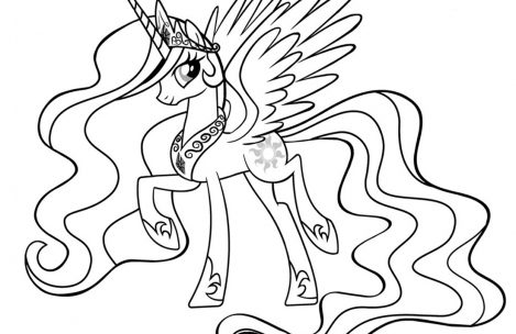 469x304 My Little Pony Coloring Pages Princess Celestia Just Colorings