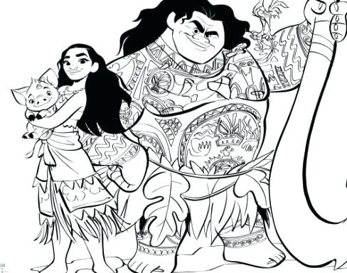 488x384 Moana Coloring Pages Pet Pig Moana Coloring Pages Maui