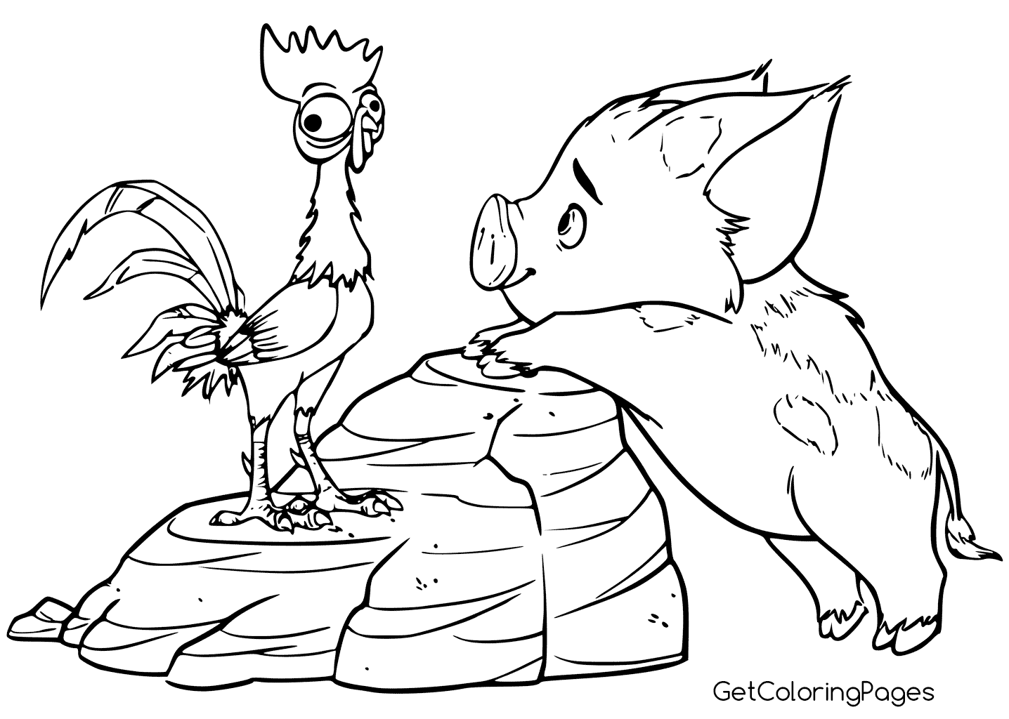 1436x1024 Moana Pets Coloring Pages Pua And Heihei