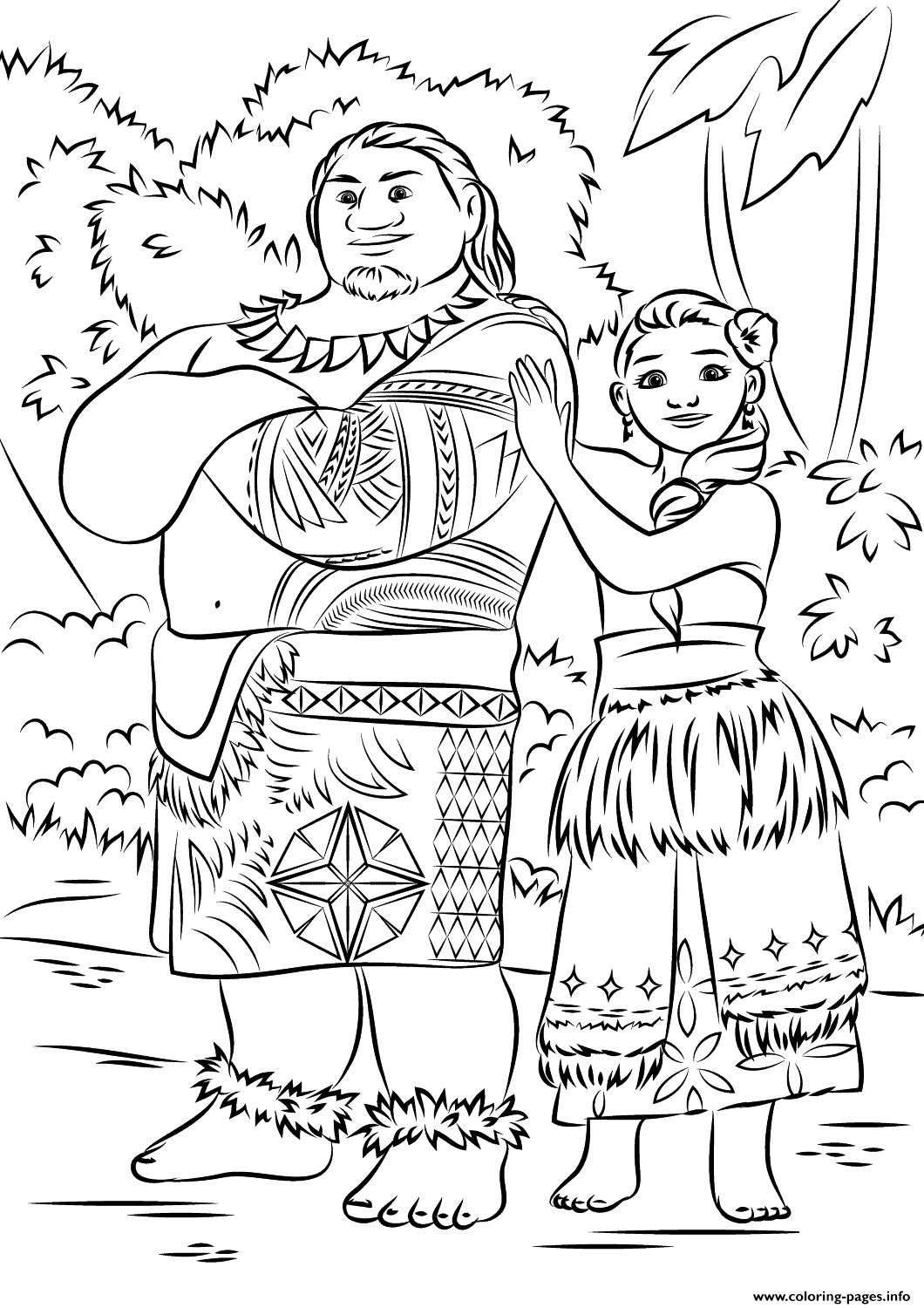 1060x1500 Print Tui And Sina From Moana Disney Coloring Pages Disney