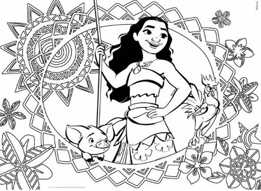 517x379 Moana Coloring Page Disney Drawing Board Weekly
