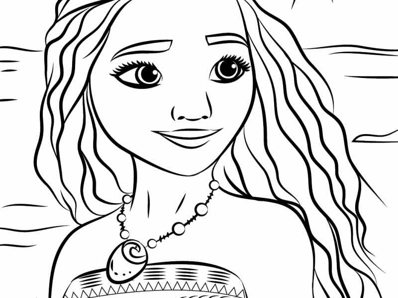 800x600 Remarkable Design Free Coloring Pages Princess Moana Portrait