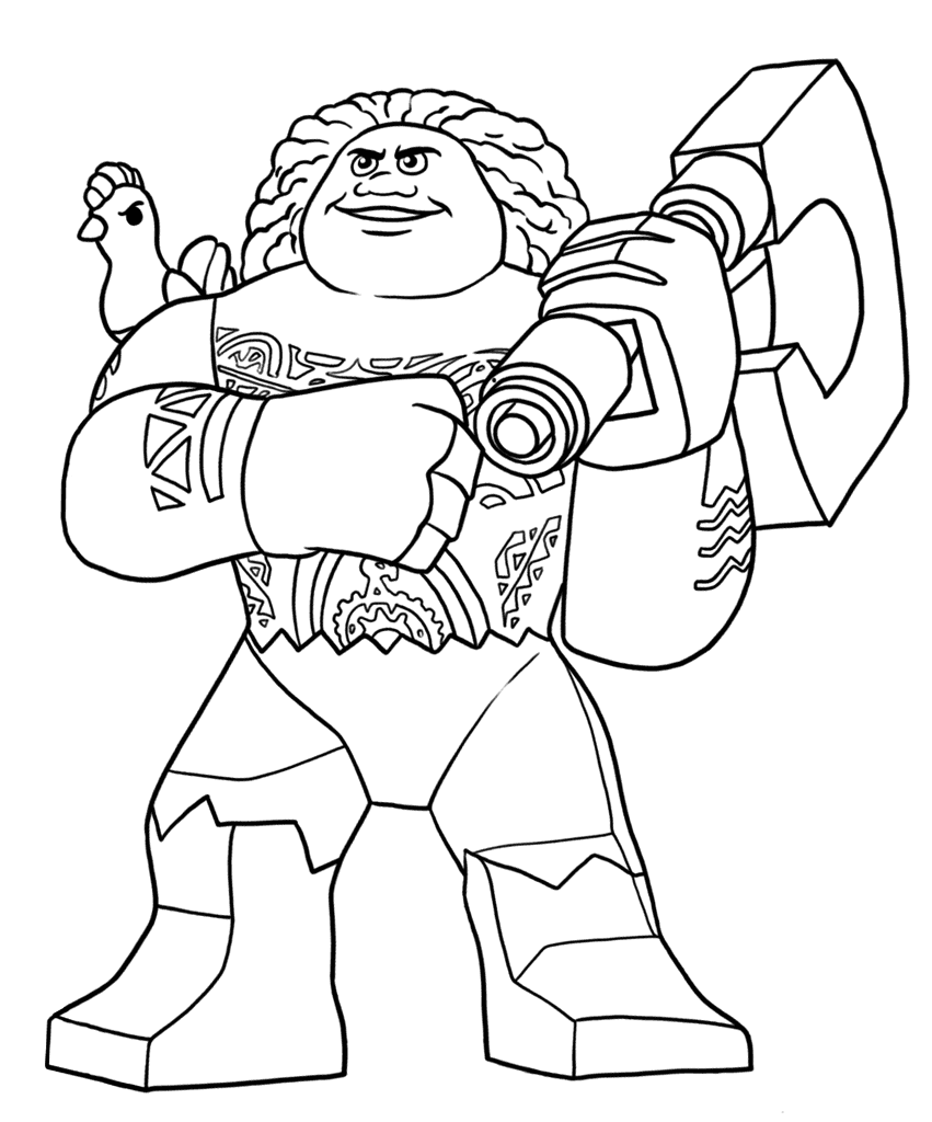 851x1024 Lego Moana Coloring Page Maui