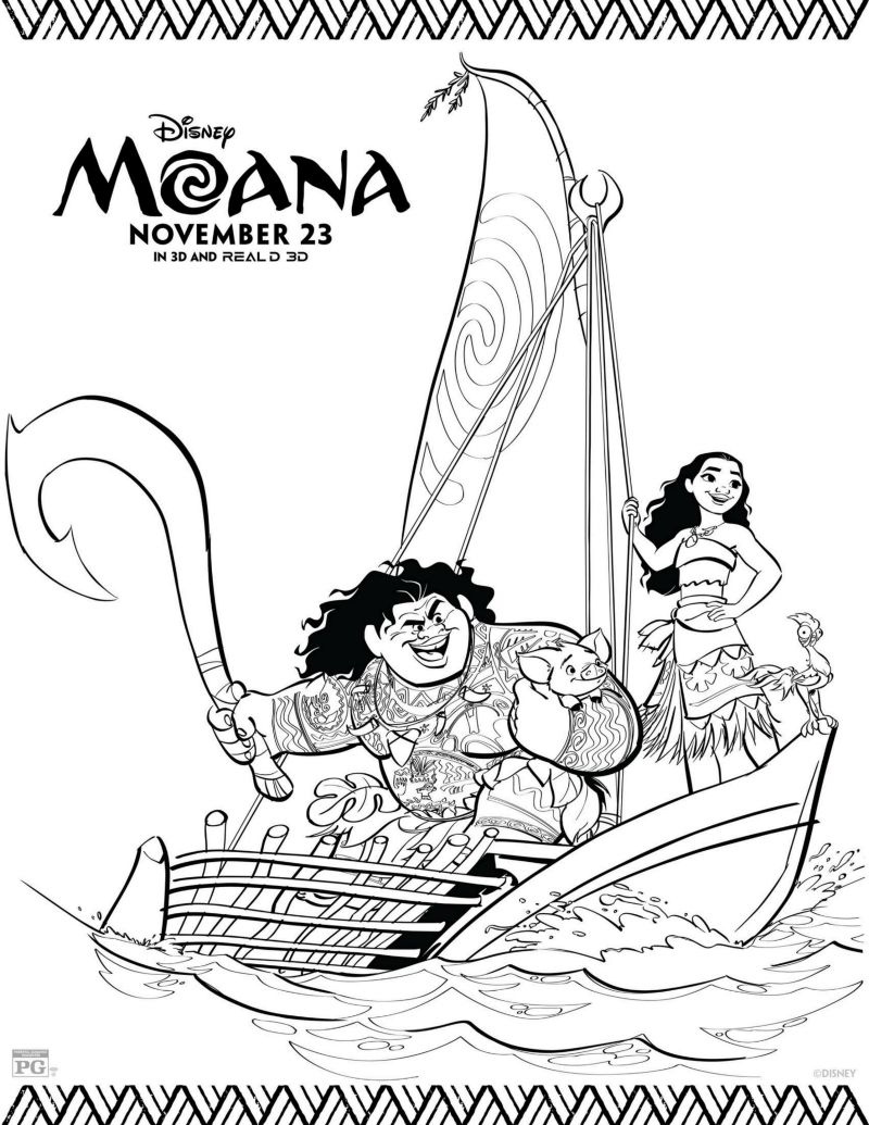 800x1035 Disney Moana Movie Coloring Page Printable Coloring Pages