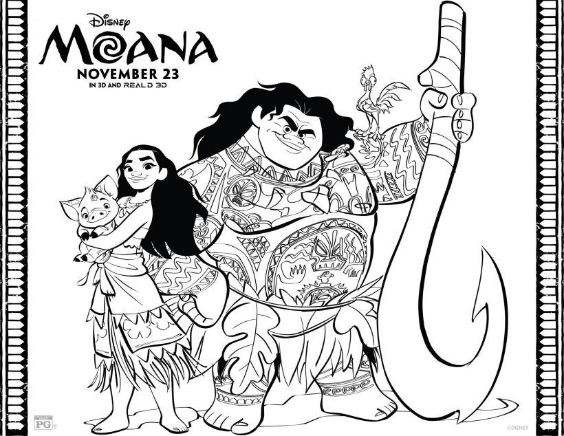 820x634 Moana Printable Activities Including Coloring Pages, Mazes