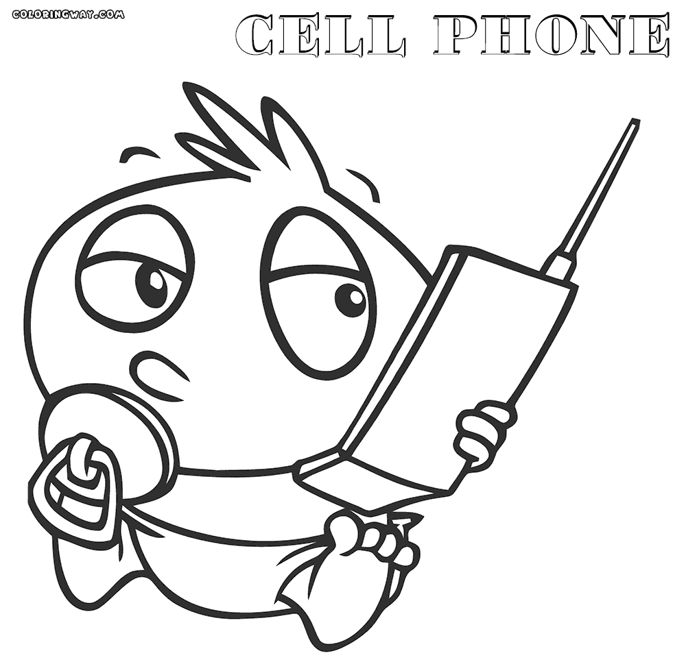 1000x966 Tremendous Cell Phone Coloring Page Pictures Free Coloring