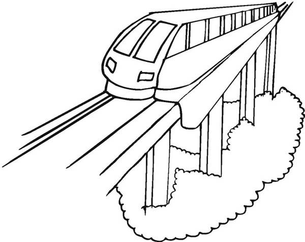 600x476 Modern Train Coloring Page Color Luna